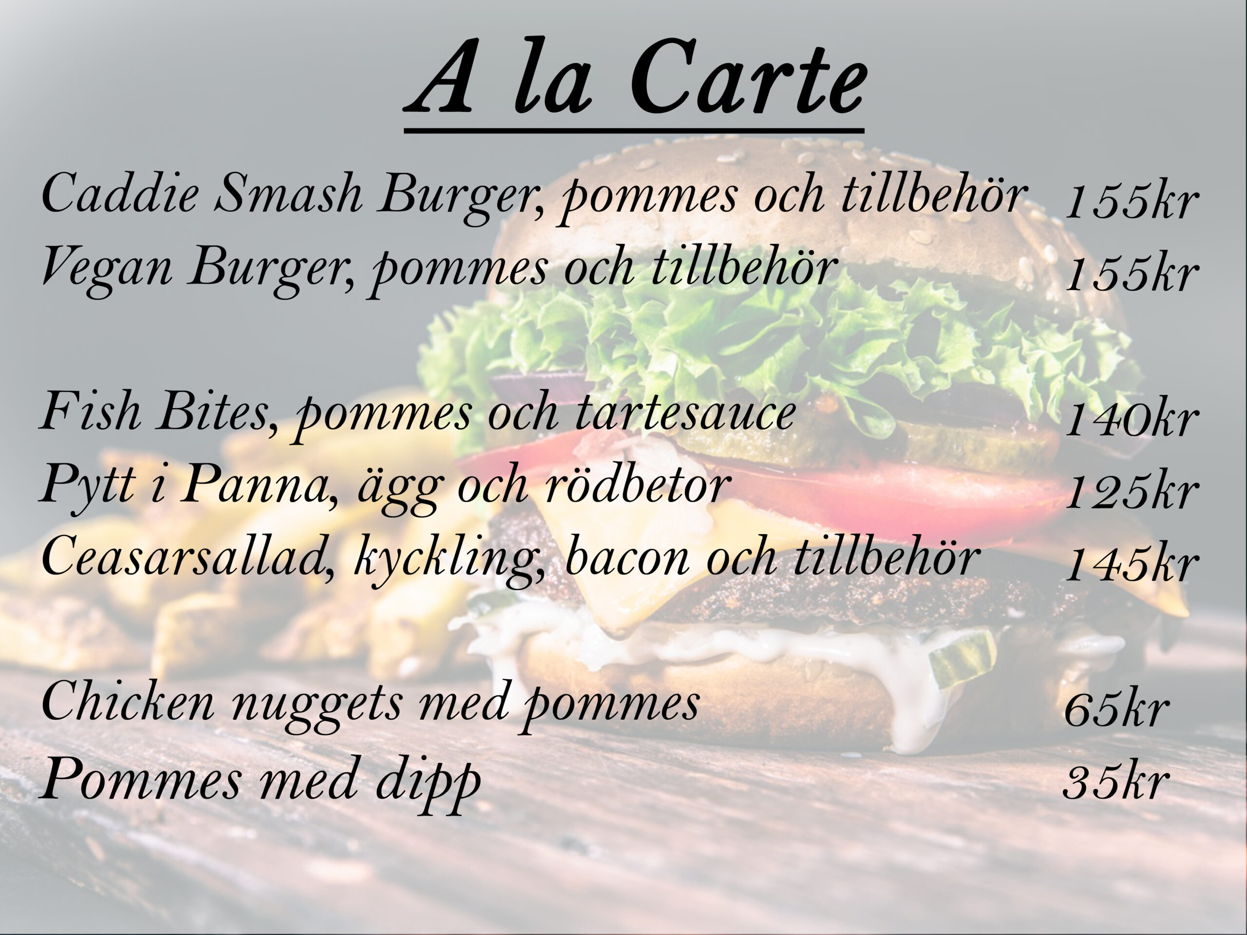 a la carte 30 40